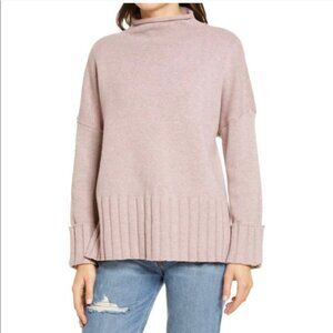 Madewell Glenmoor Mockneck Sweater pink Small